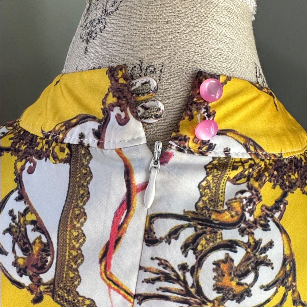 Dolce & Gabana 2011 vintage silk sheath dress swords and filigree - Picture 5 of 16